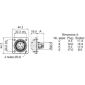 Bulgin Circular Connector 6 Contacts Flange Mount Standard Buccaneer Series Plug Male IP68 250V 5A PX0767/P