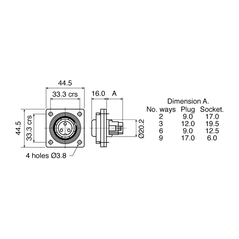 Bulgin Circular Connector 6 Contacts Flange Mount Standard Buccaneer Series Plug Male IP68 250V 5A PX0767/P