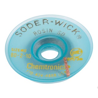 Chemtronics 3 m De-Soldering Braid Width 1.5mm Anti-Static Copper Wick with R and RMA Flux 802104