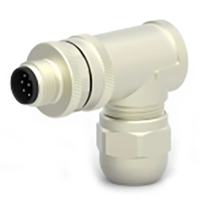 TE Connectivity Circular Connector Cable Mount Socket Male 8 Contacts M12 Threaded Right Angle IP67 T4113012081-000