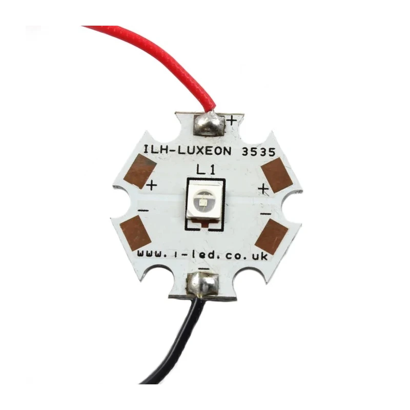 Intelligent LED Solutions High Power LUXEON Sunplus 35 LED Array 1-LED Purple 200mA 0.98W ILH-LS01-PR25-SC201-WIR200.
