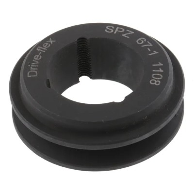 RS PRO Pulley Cast Iron, Steel Bore Diameter 28mm, Compatible with XPZ, SPZ & Z Belts SPZ/Z PULLEY 67X1