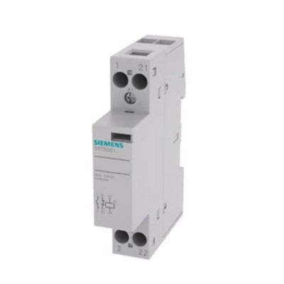 Siemens 5TT Contactor, 230V AC Coil, 2-Pole, 20 A, 2.6 W Power Rating, 1 NO/1 NC, Screw Mount 5TT5001-0