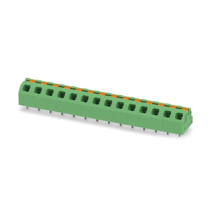 Phoenix Contact SPTAF 1/14-5.0-IL Series Angled Wave Soldering Mount PCB Terminal Block, 14 Contacts, 5 mm Pitch, 16 1862398