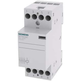 Siemens 5TT Contactor, 24V AC/DC Coil Voltage, 4-Pole, 24A Contact Current, 2.6W Power Rating, 400V AC 5TT5030-2