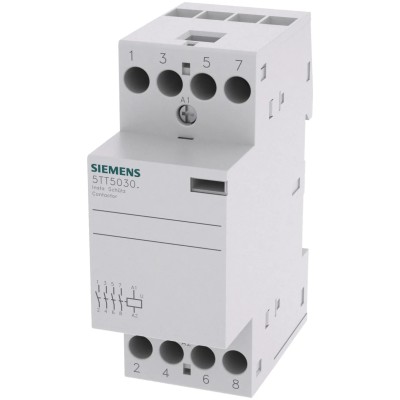 Siemens 5TT Contactor, 24V AC/DC Coil Voltage, 4-Pole, 24A Contact Current, 2.6W Power Rating, 400V AC 5TT5030-2