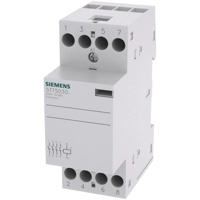 Siemens 5TT Contactor, 24V AC/DC Coil Voltage, 4-Pole, 24A Contact Current, 2.6W Power Rating, 400V AC 5TT5030-2