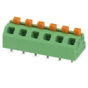 Phoenix Contact Angled Wave Soldering Mount PCB Terminal Block Green Polyamide Housing 16A 320V 6 Contacts 5mm Pitch 1862453