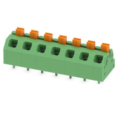 Phoenix Contact Angled Wave Soldering Mount PCB Terminal Block, 7 Contacts, 5 mm Pitch, 2 Rows, Polyamide Housing 1862466