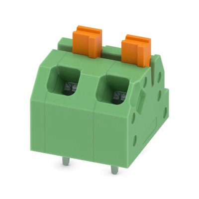 Phoenix Contact PCB Terminal Block SPTAF 1/ 2-5.0-EL Series Angled Wave Soldering Mount 2 Contact, 5 mm Pitch, 2 Row 1862411
