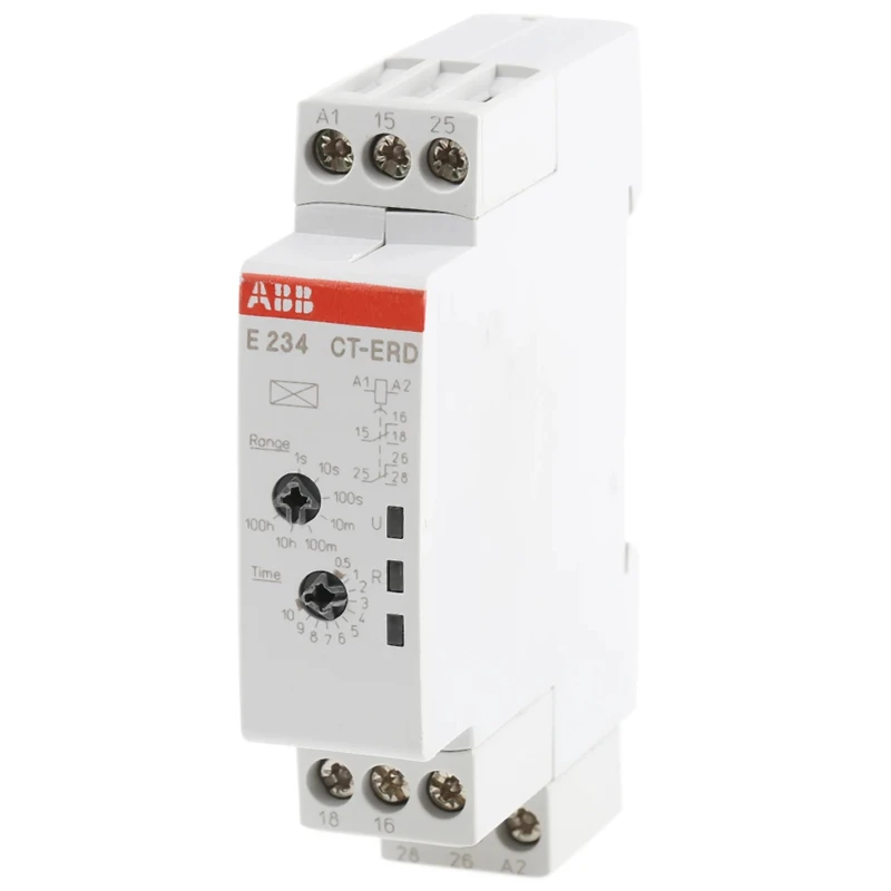 ABB 1SVR Series DIN Rail Timer Relay, 2-Contact, 48 V dc 24V ac 240 V ac, 0.05 s to 100 1SVR500100R0100 - CT-ERD.22,1SVR5001