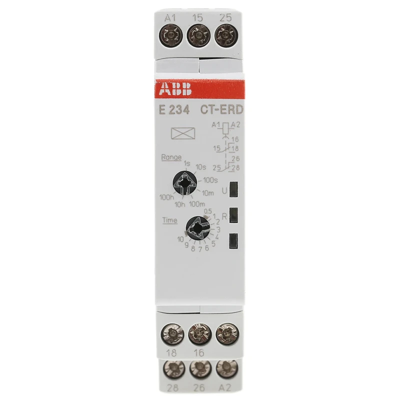 ABB 1SVR Series DIN Rail Timer Relay, 2-Contact, 48 V dc 24V ac 240 V ac, 0.05 s to 100 1SVR500100R0100 - CT-ERD.22,1SVR5001