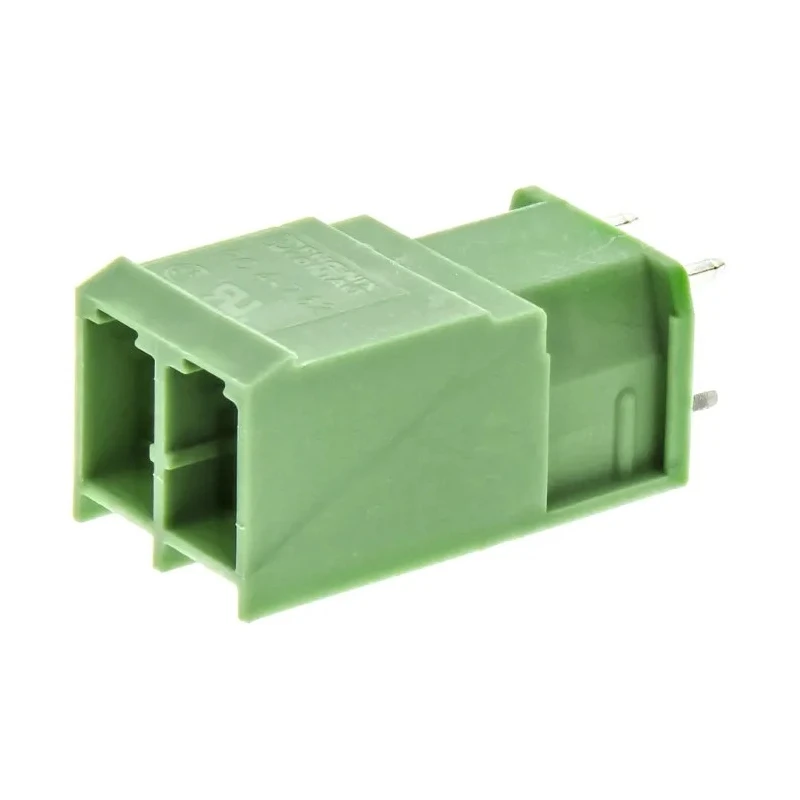 Phoenix Contact Pluggable Terminal Block 2-Contact 7.62 mm Pitch 1 Row 630V 20A Green Housing Polybutylene 1804687