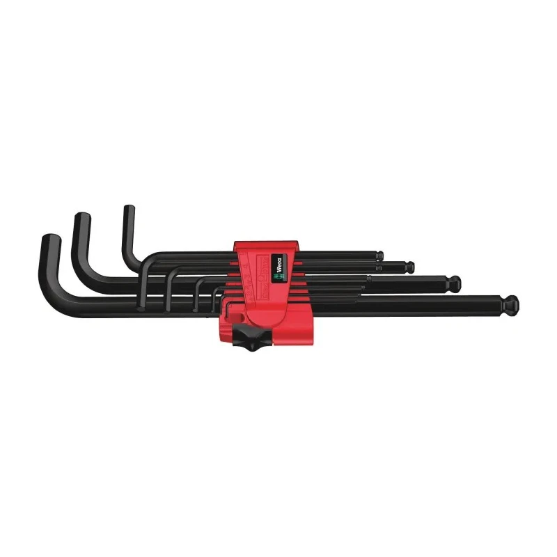 Wera 9 Piece L Metric Hex Key Set with Hex-Plus Profile, Hex Ball End, Sizes 1.5 to 10 mm 05022086001