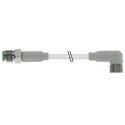 RS PRO Male 4 Way Right Angle to Female 4 Way Straight Sensor Actuator Cable 5m 30V AC PVC Jacket Grey 154-7778