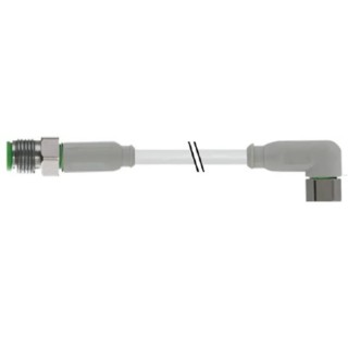 RS PRO Male 4 Way Right Angle to Female 4 Way Straight Sensor Actuator Cable 5m 30V AC PVC Jacket Grey 154-7778