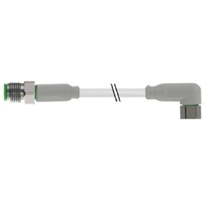 RS PRO Male 4 Way Right Angle to Female 4 Way Straight Sensor Actuator Cable 5m 30V AC PVC Jacket Grey 154-7778