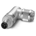 Phoenix Contact Industrial Circular Connector M12 Plug Male, 5 Contacts, 4A, IP65/IP67, Zinc Housing, Right Angle 1424675