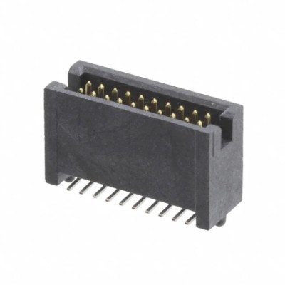 Samtec Right Angle Surface PCB Header 2 Contacts 1 mm Pitch 1 Row Shrouded T1M-02-GF-S-RA-TR