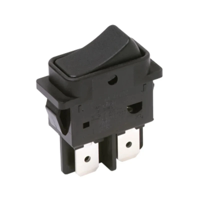 C & K DPST On-Off Latching Rocker Switch Panel Black Nylon Housing 16A 250V AC 48V DC DF62J12S2AHQA