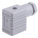 Hirschmann GMN 2P+E DIN 43650 B Solenoid Valve Connector, 16A Current, 250V AC/DC, Grey Polyamide 932987106 GMN 209 NJ grey