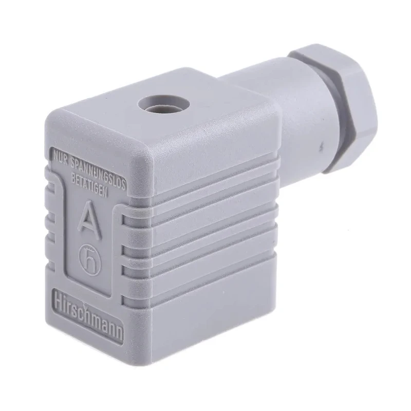 Hirschmann GMN 2P+E DIN 43650 B Solenoid Valve Connector, 16A Current, 250V AC/DC, Grey Polyamide 932987106 GMN 209 NJ grey