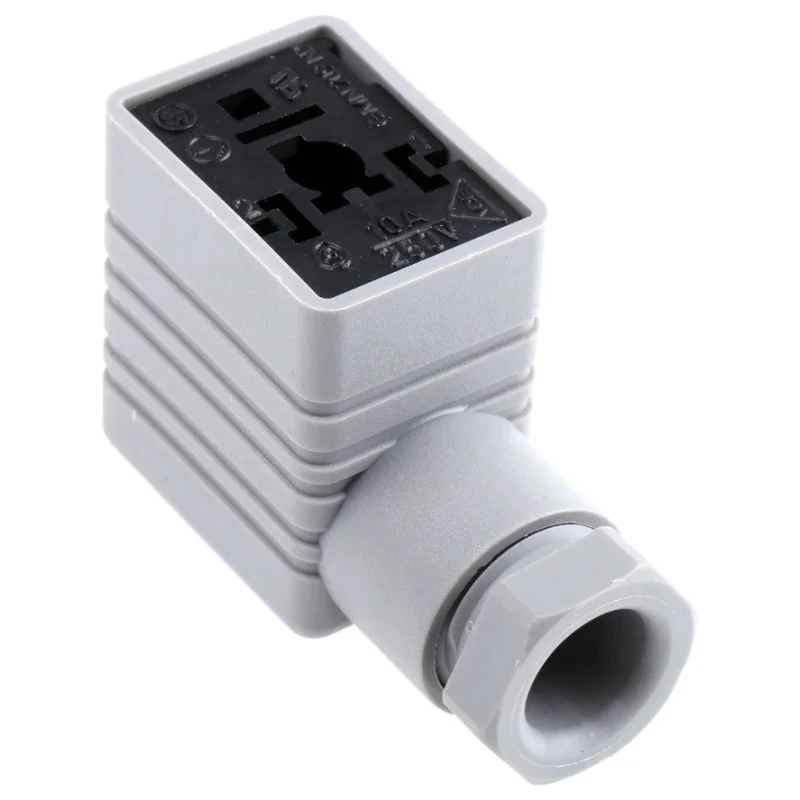 Hirschmann GMN 2P+E DIN 43650 B Solenoid Valve Connector, 16A Current, 250V AC/DC, Grey Polyamide 932987106 GMN 209 NJ grey