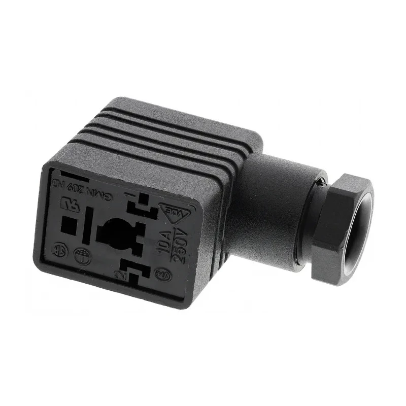 Hirschmann Solenoid Valve Connector 2P+E DIN 43650 B 16A Current 250 V AC/DC 932987100 GMN 209 NJ black