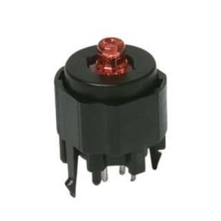 C & K K12 Series Illuminated Push Button Switch, Momentary, PCB Mount, SPST, Red LED, IP40, 30V dc K12PLRD1.55N LV352