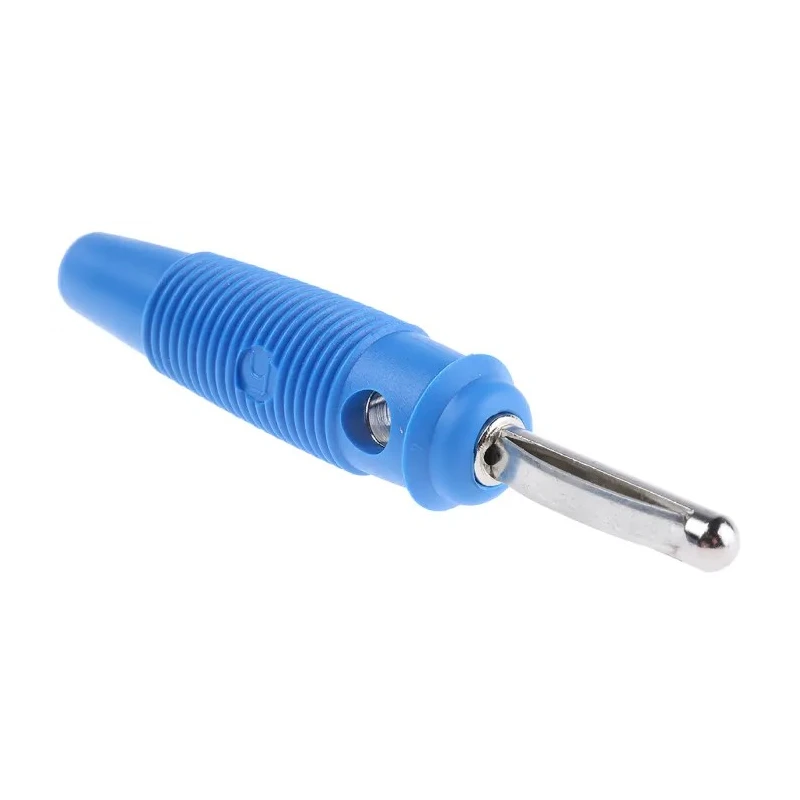 Hirschmann Test & Measurement Blue Male Banana Plug 4 mm Connector Screw Termination 60V dc 16A Nickel Plating 930058102