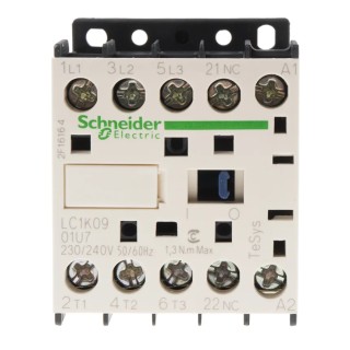 Schneider Electric TeSys K Contactor 230V AC Coil Voltage 3-Pole 9A 4kW 3 NO 690V AC LC1K0901U7