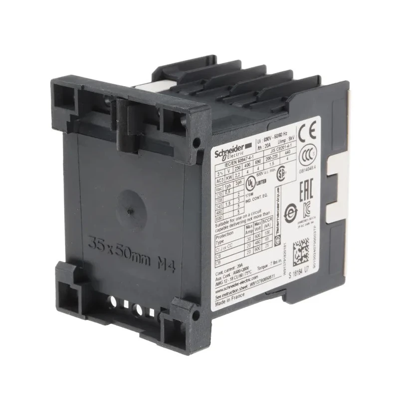 Schneider Electric TeSys K Contactor 230V AC Coil Voltage 3-Pole 9A 4kW 3 NO 690V AC LC1K0901U7