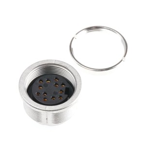 Amphenol Industrial C 091 D 12 Pole Straight M16 DIN Socket 3A 150V AC/DC IP67 Screw Panel Mount Female C091-31N012-2002