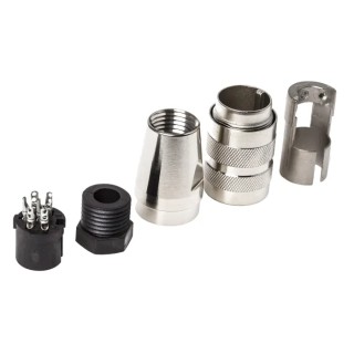 Amphenol Industrial 6 Pole Straight M16 DIN Socket Screw-On Cable Connector 5A 300V C091-31D006-1002