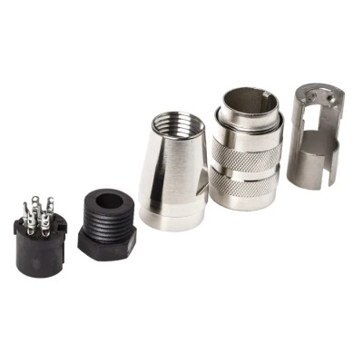Amphenol Industrial 6 Pole Straight M16 DIN Socket Screw-On Cable Connector 5A 300V C091-31D006-1002
