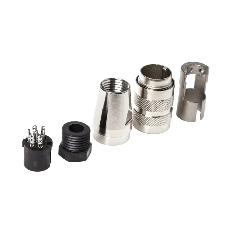 Amphenol Industrial 6 Pole Straight M16 DIN Socket Screw-On Cable Connector 5A 300V C091-31D006-1002