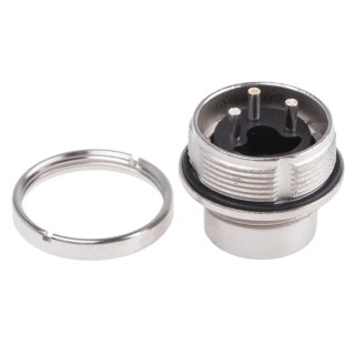 Amphenol Industrial DIN 41524 3 Pole Straight M16 Panel Mount DIN Plug 5A 300 V AC/DC IP67 Screw Terminal C091-31W003-1002