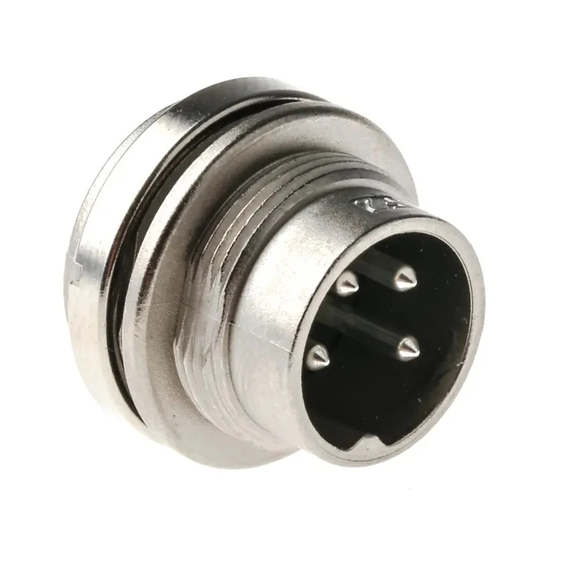 Amphenol Industrial 4 Pole Straight M16 DIN Panel Mount Male Plug 5A 300V ac/dc IP67 C091-31W004-1002