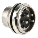 Amphenol Industrial 4 Pole Straight M16 DIN Panel Mount Male Plug 5A 300V ac/dc IP67 C091-31W004-1002