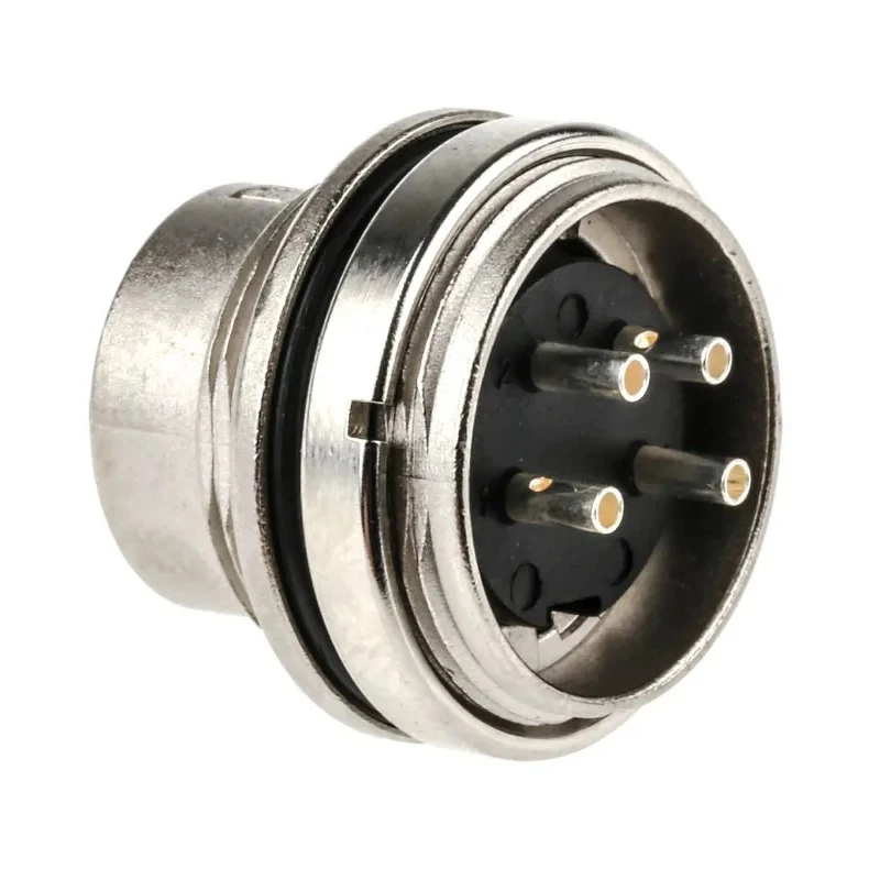 Amphenol Industrial 4 Pole Straight M16 DIN Panel Mount Male Plug 5A 300V ac/dc IP67 C091-31W004-1002