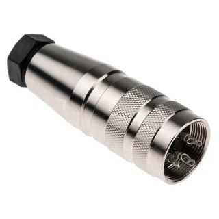 Amphenol Industrial 3 Pole Straight M16 DIN Socket 5A 300V AC/DC IP67 Screw-On Cable C09131D0031002