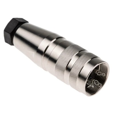 Amphenol Industrial 3 Pole Straight M16 DIN Socket 5A 300V AC/DC IP67 Screw-On Cable C09131D0031002