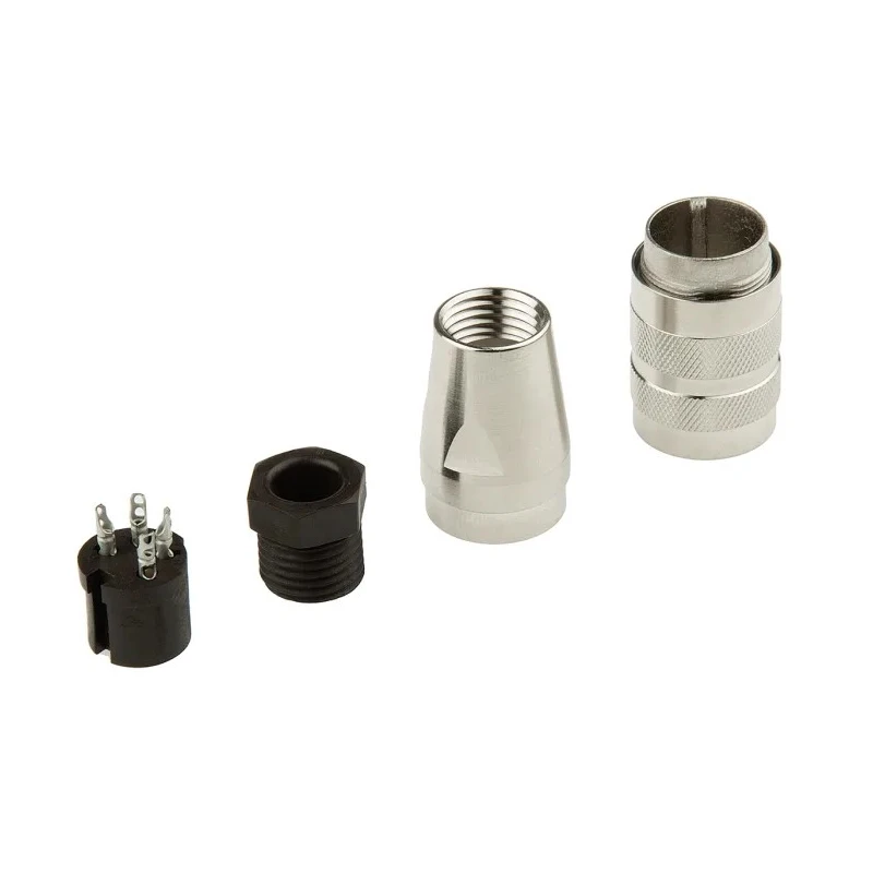 Amphenol Industrial C 091 D 4 Pole Straight M16 DIN Socket Connector 5A 300 V AC/DC IP67 Screw-On Female Cable C09131D0041002