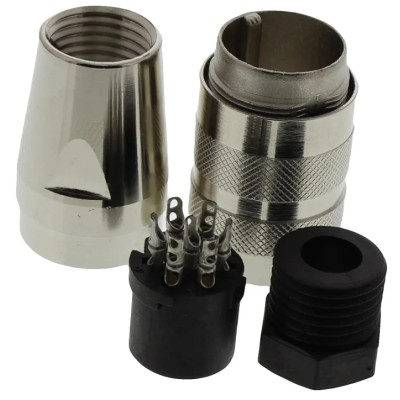 Amphenol Industrial C 091 D 7 Pole Straight M16 DIN Socket Connector Female Cable Mount 5A 300V AC/DC IP67 C091-31D007-1002