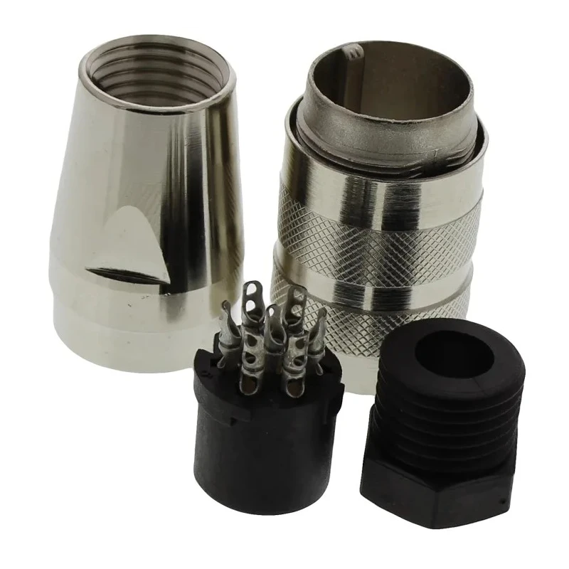 Amphenol Industrial C 091 D 7 Pole Straight M16 DIN Socket Connector Female Cable Mount 5A 300V AC/DC IP67 C091-31D007-1002