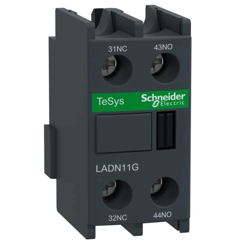 Schneider Electric Auxiliary Contact Block 2 Contact 1 NO/1 NC TeSys D Front Mount 10A 690V AC LADN11G