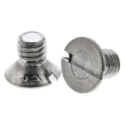 RS PRO Slot Countersunk Stainless Steel Machine Screw M4 Thread 6mm Length A2 Grade 158-3376