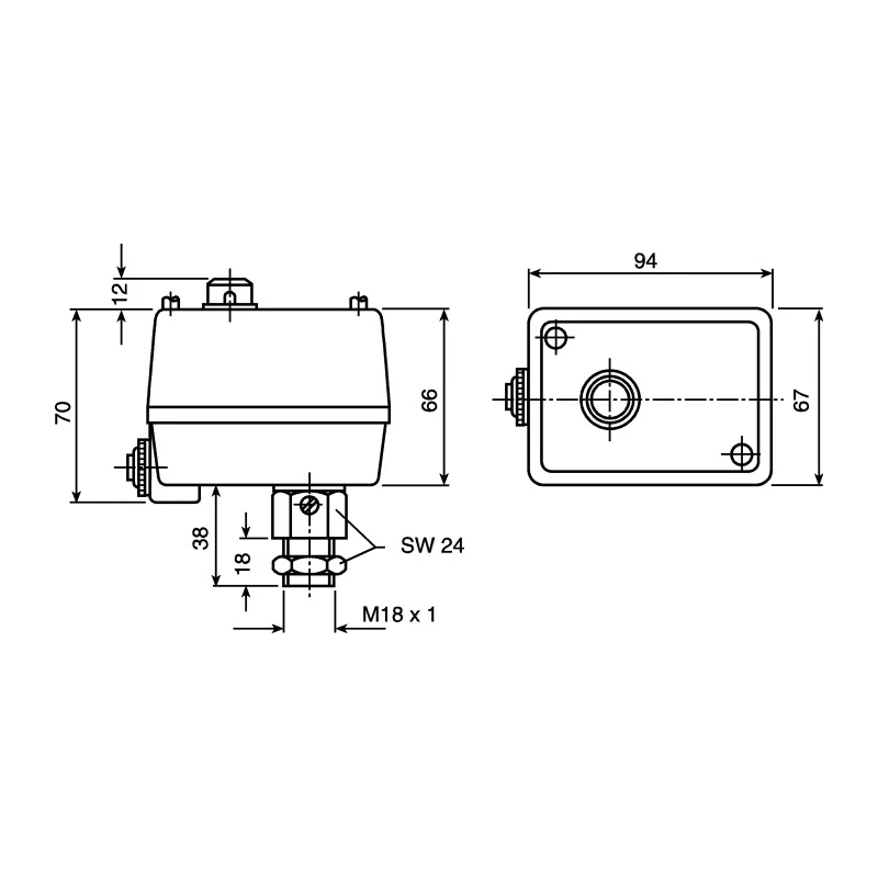 Jumo Capillary Thermostat Safety Temperature Monitor with +120°C Max Operating 603021/70-1-043-00-0-00-20-13-46-200-8-6/000