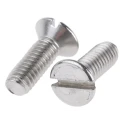 RS PRO Slot Countersunk Stainless Steel Machine Screw M4 x 12mm A2 DIN 963 158-3382
