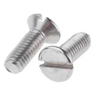 RS PRO Slot Countersunk Stainless Steel Machine Screw M4 x 12mm A2 DIN 963 158-3382